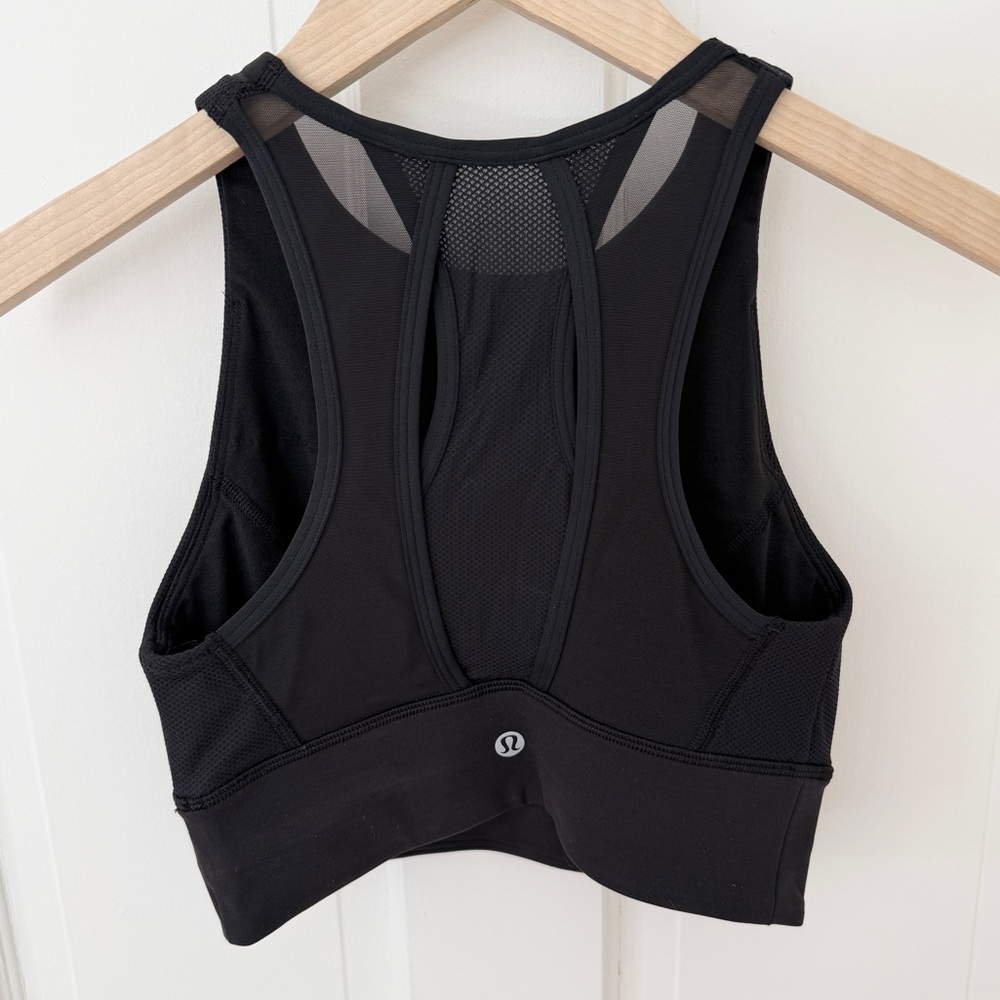 Lululemon Everlux High-Neck Train Long Line Mesh Detail Sports Bra Crop Top 4 - Picture 4 of 5